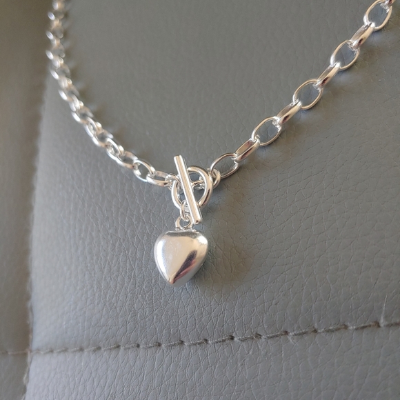 Elegant silver chain heart necklace s925 - Picture 2 of 12